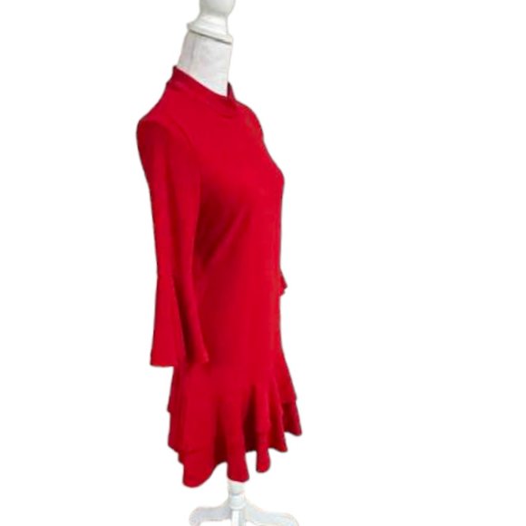 Boston Proper Beyond Travel Flare  Double Ruffled Party Cocktail Dr… - Picture 2 of 16